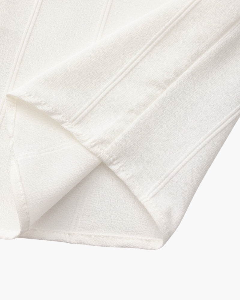 Gaston | Chemise blanche à rayures texturées et double poche