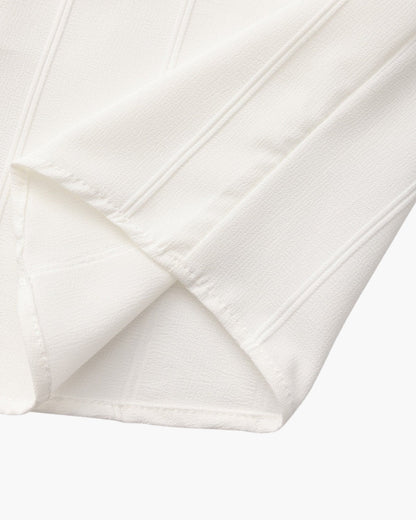 Gaston | Chemise blanche à rayures texturées et double poche