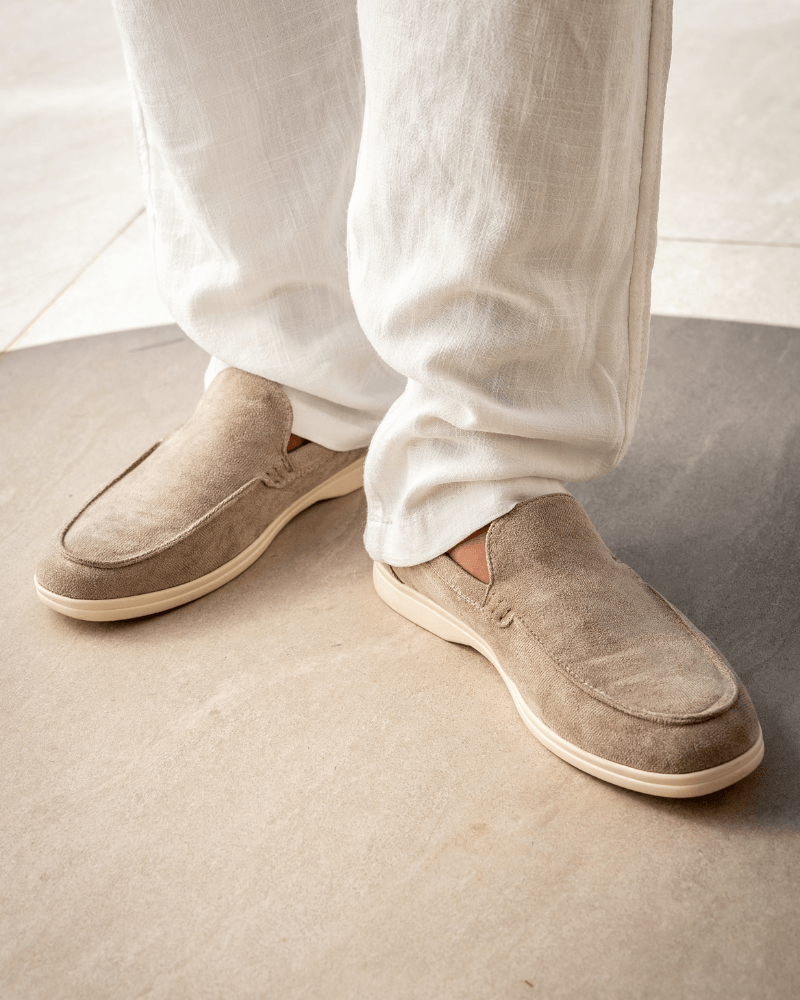 Édouard | Mocassins en daim beige sable à semelle sport