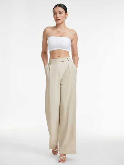 Constance | Pantalon taille haute à jambe large et plis marqués