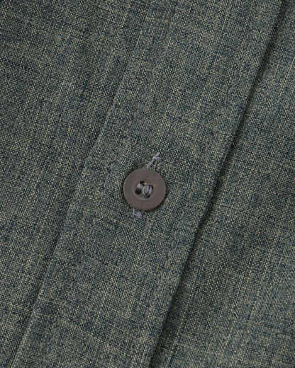 Armand | Chemise en lin vert sauge à col Mao manches courtes