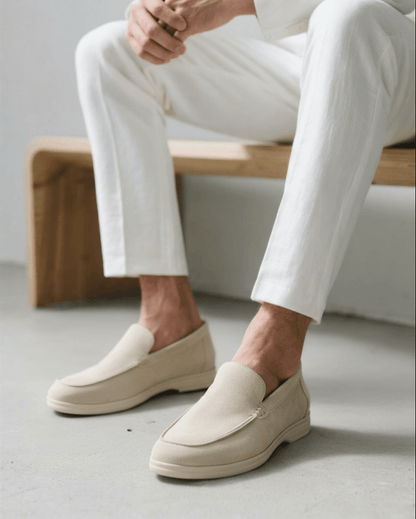 Édouard | Mocassins en daim beige sable à semelle sport