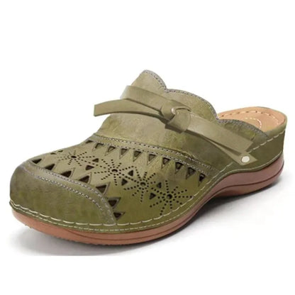 Béatrice | Mules en cuir ajouré à semelle ergonomique memory foam