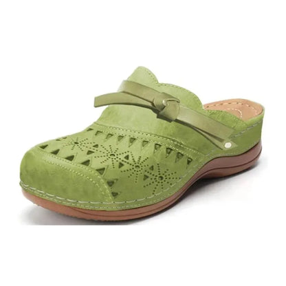 Béatrice | Mules en cuir ajouré à semelle ergonomique memory foam