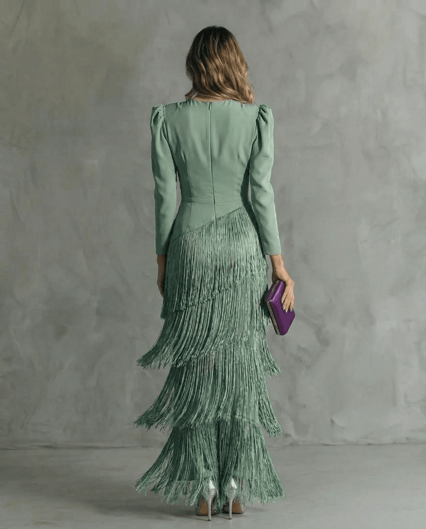 Robe longue à franges