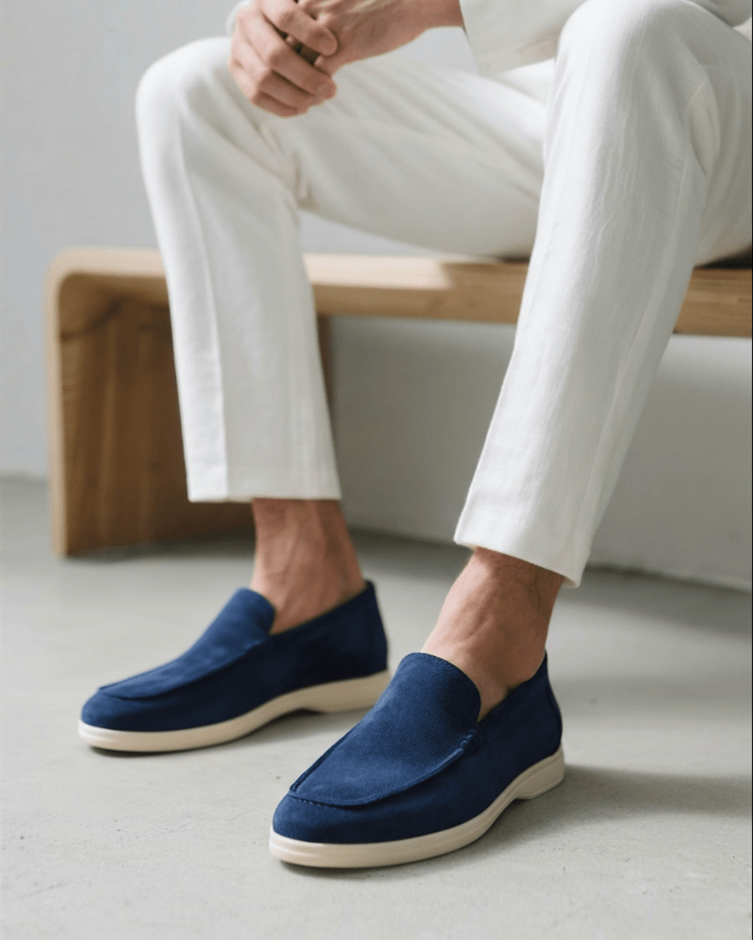 Édouard | Mocassins en daim beige sable à semelle sport